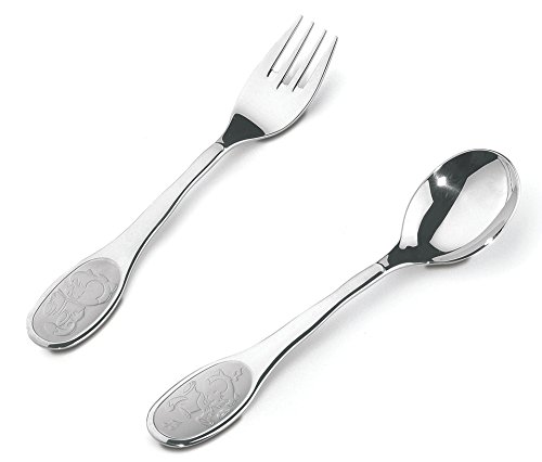 Jogo de Talheres Infantil Aço Inox com 2 Peças Tramontina Catty Prata