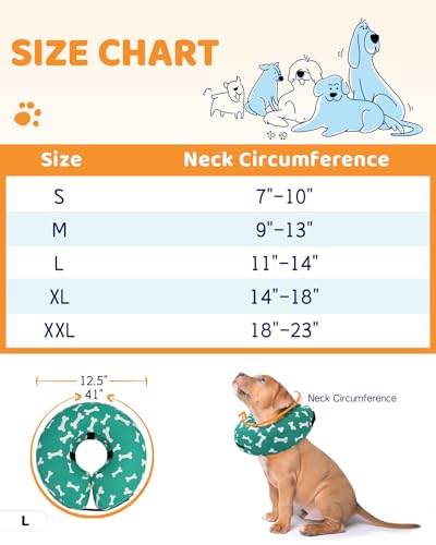 Image of Supet Inflatable Dog Cone Collar Alternative After Surgery, Dog Neck Donut Collar Recovery E Collar, Soft Pet Cone for Small Medium Large Dogs