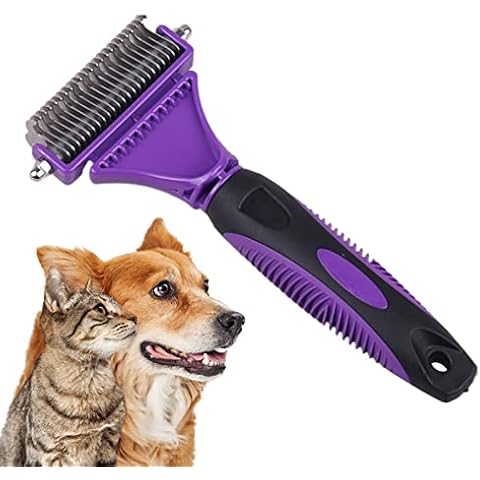 Greyoe Cepillo Perro Pelo Largo y Corto de Doble Cara para Mascotas Cover