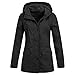 Produktbild TEBAISE Regenjacken Regenmäntel Damen Softshelljacken Wasserdichter Kapuzen Regenmantel Outdoorjacke Einfarbig Große Größen Winddichte Kurzmantel Windbreaker Überzieher mit Gestreiftem Innenfutter