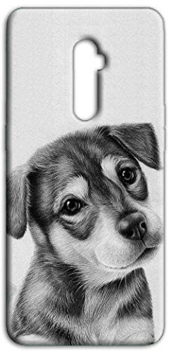Mixroom M596 Schutzhülle aus weichem TPU für Oppo Reno 10 x Zoom, Motiv: Welpe Hund weiß und schwarz