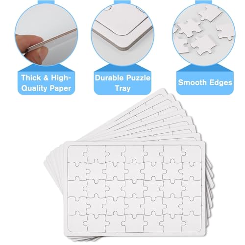 Huiguli Puzzle Selber Gestahlten, 8 Stück Puzzles mit Rahmen, 35 Teile Mini,Personalisiertes Puzzle für zum Malen(10 * 15cm)