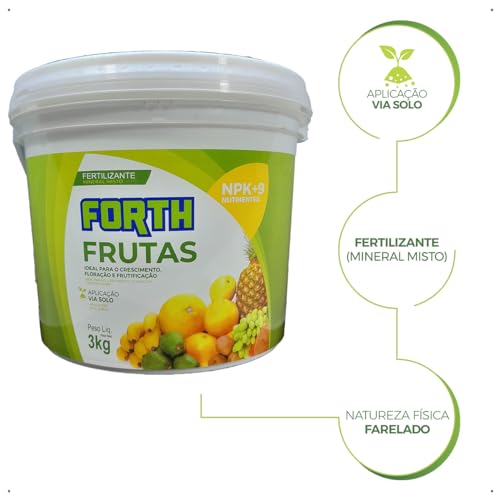 Forth Frutas, Fertilizante, Adubo para Plantas Frutíferas, Nutritivo, Micronutrientes, NPK, Balde, 3