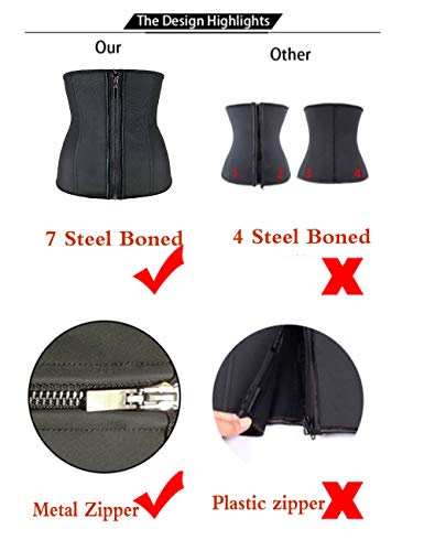 Waist Trainer Cincher Workout Training Trimmer Slimming Belt Latex Corset Zipper Body Shaper for Women3
