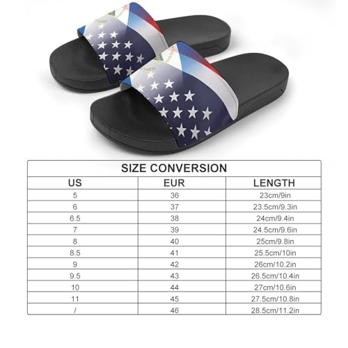 Flag of Nicaragua And U.S. FLAG House Sandals Non-Slip Bathroom Slippers Beach Summer Shoes for Men Women2