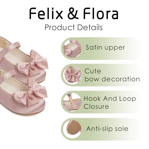 Image of Felix & Flora Toddler Flower Girl Dress Shoes Girl Ballet Flats Party School Shoes Wedding