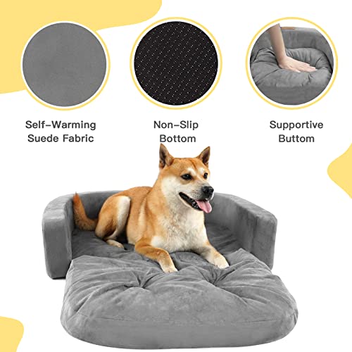 Himax Dog Sofa Bed For Large Dogs, Bolster Dog Bed Couch, Large Dog Bed With Sides, Pets Up To 45 Lbs #TOP2