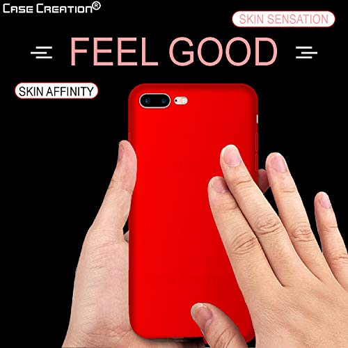 Image of Case Creation Luxurious OG Series for iPhone 8 Plus Case Cover,Anti-Dirty Slim Case Frosted Matte Cute Candy TPU Raised Bezel (Splash of Color) Back Cover for Apple iPhone 8 Plus -Wine Red