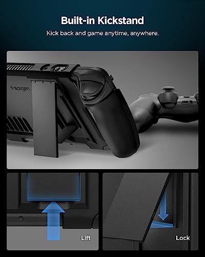 Spigen Thin Fit Pro Carcasa Protectora con Soporte Compatible con Steam Deck LCD (2022) Steam Deck OLED (2023) - Negro - imagen 4