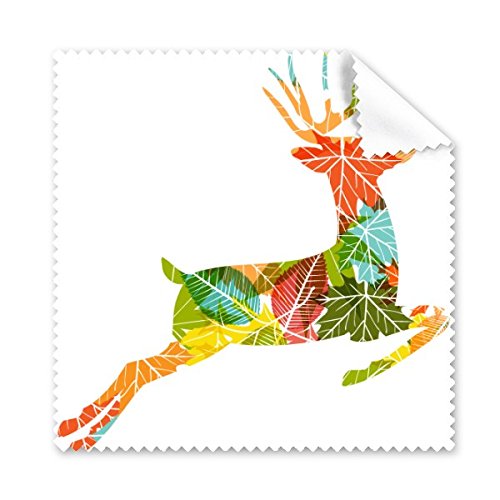 Tissu lunettes anti-trace motif Noël élk chiffon de nettoyage écran tactile 5 pièces