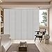 Blackout Cordless Sliding Panel Track Blind, 4-Rail or 6-Rail Track Vertical Blinds for Sliding Window and Patio Door, Woven Fabric Curtain, Light Grey