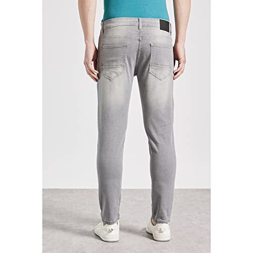 Image of Life by Shoppers Stop Mid Wash Cotton Blend Karrot Fit Men's Jeans