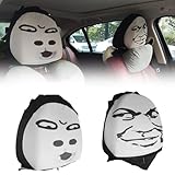 2 Pezzi Copri Poggiatesta Auto Universale Copripoggiatesta con Motivi di Emoji Divertenti Lavabili Accessori per Dedili Auto Protezione per Poggiatesta per Camion Autobus Auto Coach