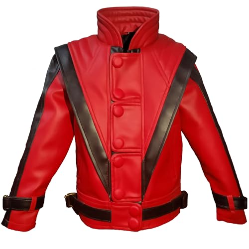 Kids MJ Thriller Red Leather Jacket | Thriller Jacket for Boys