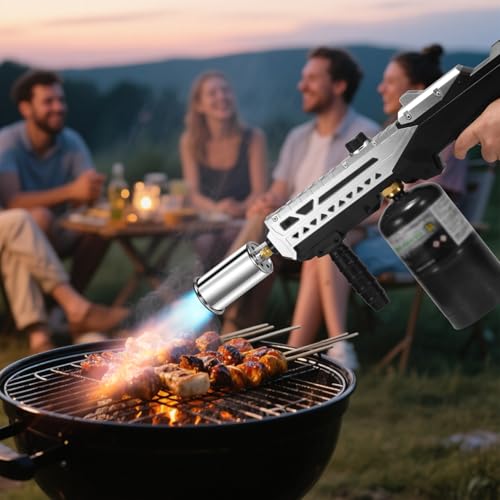 Image of Powerful Propane Torch Gun, Flamethrower With Adjustable Flame, Blow Torch for Campfire, Fire Pit Starter, Fun Gift (Propane Tank Not Included)