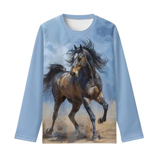 Boys Long Sleeve Shirts Soft Crewneck Long-Sleeve T-Shirts Basic Tees for Boy's Aged 3-16 Years2