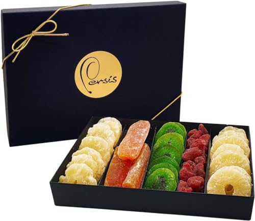 Persis Crystallised Fruits Selection Gift Box - Luxury Crystallised Fruit Gift | Vegan Sweet Treats | Perfect for Gifting Snacking & Celebrations - Ramadan Diwali & Christmas