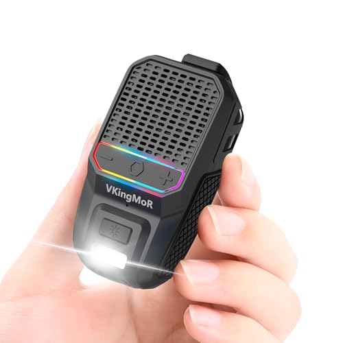 Altoparlante Bluetooth indossabile, altoparlante portatile a clip con microfoni integrati, musica in vivavoce e chiamate per escursionismo/ciclismo, piccolo altoparlante con luce LED, durata della