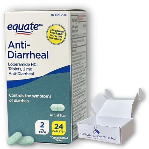 Loperamide for Diarrhea 2 mg- Active Ingredient Hydrochloride 2 mg 24 Caplets (Pack of 1) Boxed by Fusion Shop Store