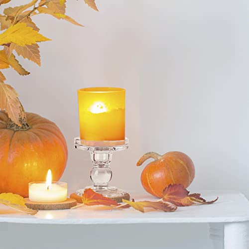 Oyaton Glass Candle Holders For 3 Inches Pillar Candle Or 7/8 Inch Taper Candle thumb #2