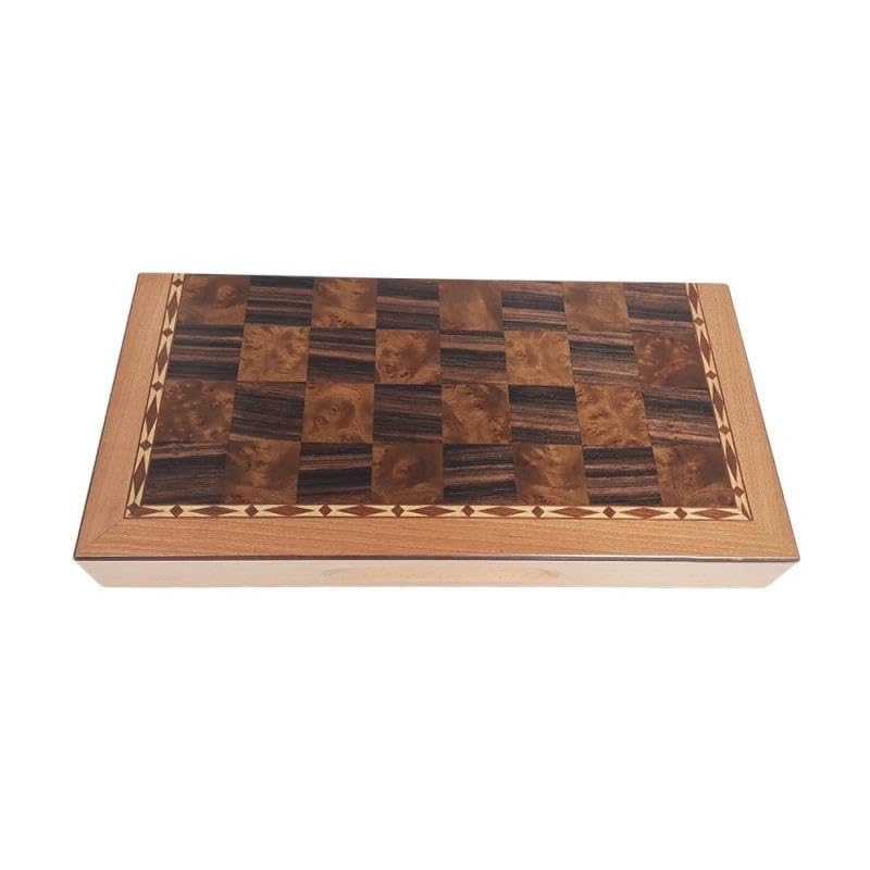 Schachspiel aus Holz mit Fach for zusammenklappbare Brettstücke Schach