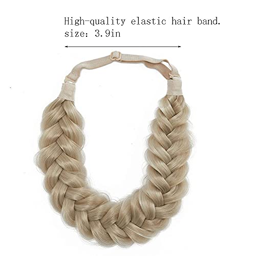 Toecwegr Synthetic Hair Braided Headband Classic Chunky Wide Plaited Wedding Fluffy Braids Wig Women Girl Beauty Accessory (A0Yh12) #TOP5