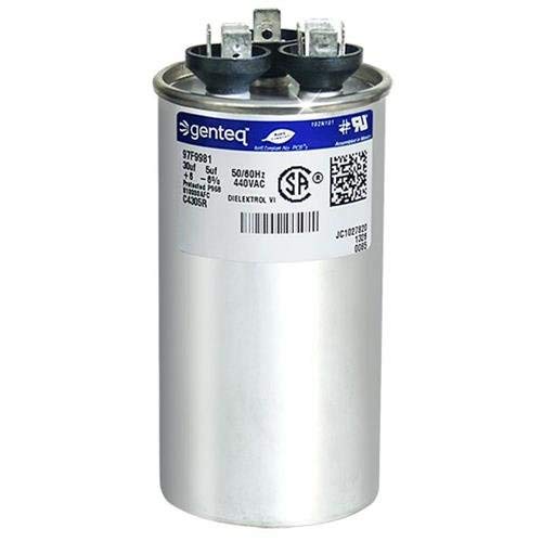 100335-03 - 30 + 5 uf MFD 440 Volt VAC - Lennox Round Dual Run Capacitor Upgrade
