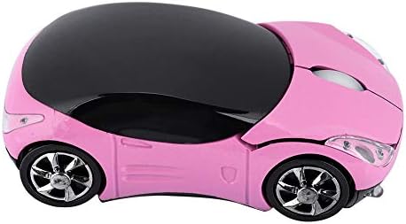 ASHATA Wireless Mouse, 2.4G Sport Car Shaped Mouse Bluetooth Optical Mouse with USB Receiver,Portable Cute 1600DPI Mouse for PC Desktop Laptop Tablet Gaming Office(Pink)