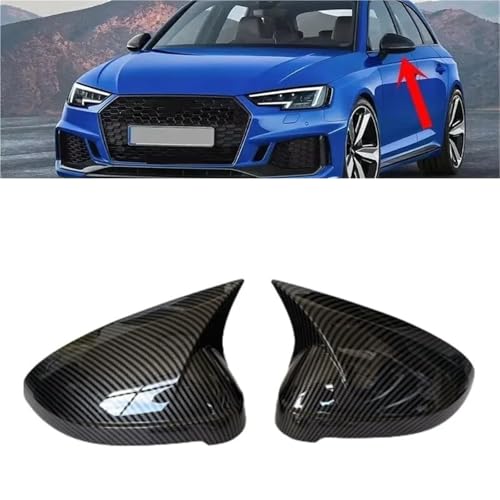 Coques de rétroviseur Audi A4 B9 masquer rayures look carbone
