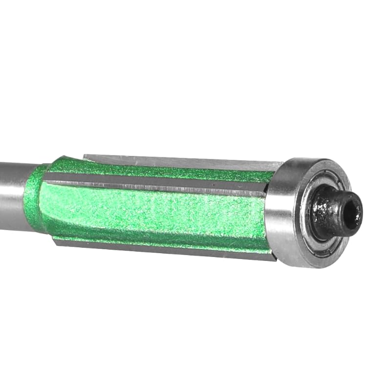 1/2/3/4 szt. 8MM 12MM UCHWYT Z4 Flush Trim Router Bit z 4 ostrzami zielony żółty frezy do drewna do frezowania drewna frez trzpieniowy(2pcs-A-Green)