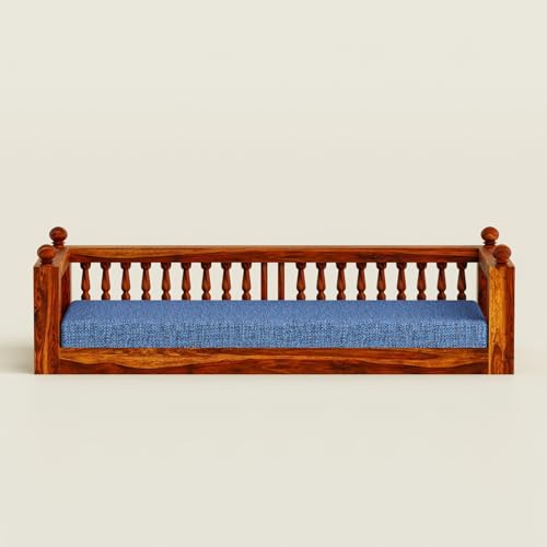 Image of Wooden Swing for Balcony | Sheesham Wood House Swings for Living Room | Patio Jhula for Home Indoor, Garden Outdoor & Balcony | Natural Finish