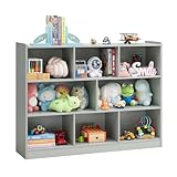 Librería de 3 niveles, habitación infantil (gris