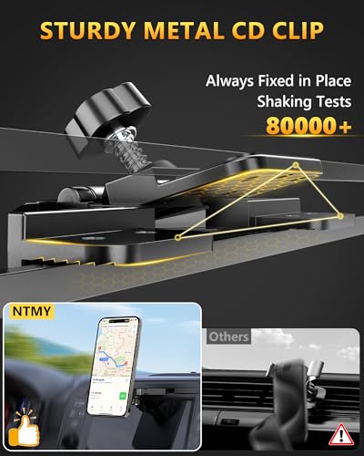 Ntmy 2024 High-End For Magsafe Car Mount Cd Slot [Strongest Magnet Power] Rock Steady Magnetic Cd Phone Holder For Car 360° Rotatable Hands Free Cd Player Phone Mount For Iphone 16 Pro Max 15 14 13 12 All thumb #2