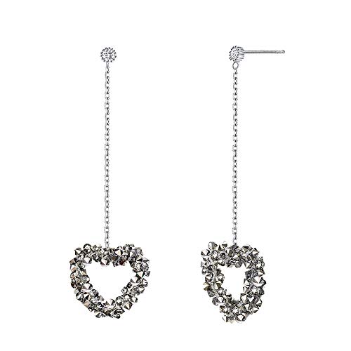 Nider Ligne élégante Boucles d'oreilles en Cristal Boucles d'oreilles en Forme de Coeur Pendentif Long Boucles d'oreilles Exquis Bijoux pour Femmes Filles 1pair
