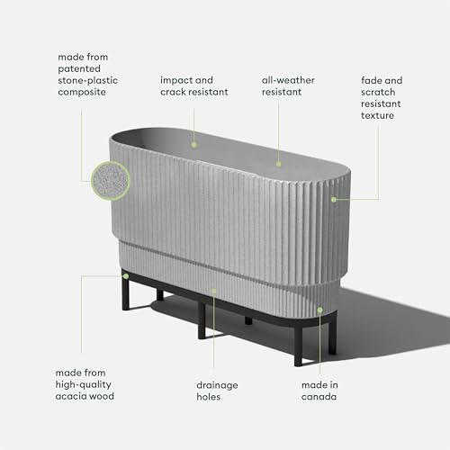 Image of Veradek Demi Series Raised Long Planter - Wide Planter with Stand