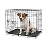 2 Door Metal Dog Crate with Removable Tray - Small - 1x Heavy Duty Folding Foldable Portable Collapsible Indoor Car Travel Training Cage Bed Carrier Furniture - Black - by Harbour Housewares