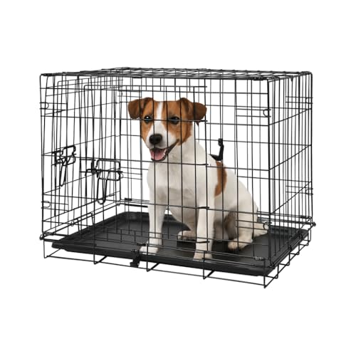 2 Door Metal Dog Crate with Removable Tray - Small - 1x Heav