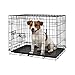 2 Door Metal Dog Crate with Removable Tray - Small - 1x Heavy Duty Folding Foldable Portable Collapsible Indoor Car Travel Training Cage Bed Carrier Furniture - Black - by Harbour Housewares