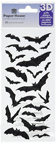 Paper House Productions Stp-0043E Halloween Bats Puffy Stickers (3-Pack) #TOP22