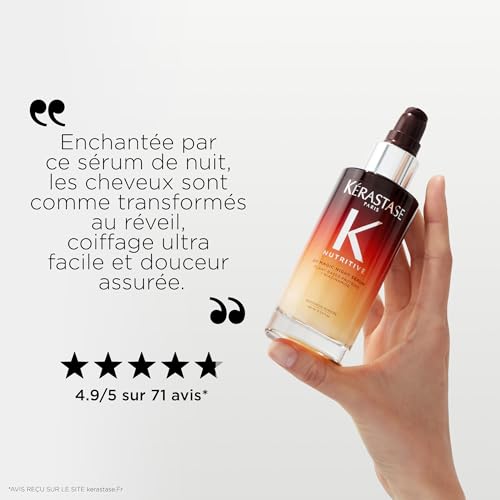 KERASTASE Nutritive - 8H Magic Night Serum Cheveux - Nourrit & Protège de L'Humidité - +98 % de Force - +40 % de Brillance - Protéines Végétales & Niacinamide - Texture Crème - Cheveux Secs - 90 ml