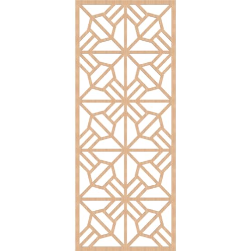 Image of 29 3 /8 inchW x 74 3 /8 inchH x 3 /8 inchT Auburn Decorative Fretwork Wood Wall Panels, Hickory