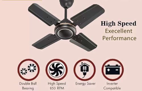 Image of haneul!!CEILING FAN!! 600 MM HIGH SPEED BLACK CEILING FAN!! 4 HEAVY BLADE!!100% MADE IN INDIA!! 24 INCH!!Summer