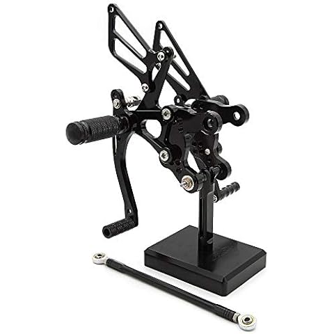 FXCNC CNC Billet Motorcycle Rearset Foot Pegs Rear Set Footrests Fully Adjustable Foot Boards Compatible with CBR900RR 893cc (SC28) 92-95,CBR919RR (SC33) 96-99,CBR400RR NC29 93-99 Cover