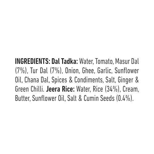 Image of Gits Ready to Eat Jeera Rice + Dal Tadka Combo Indian Meal, Pure Veg Heat and Eat, 1125g (Pack of 9 X 375g Each)