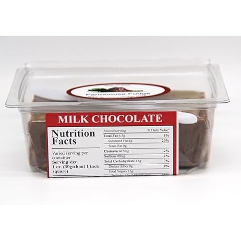 Farmhouse Fudge: Milk Chocolate Fudge - Fresh Fudge with Butter and Cream, No Marshmallows! Perfect treat for everyone! Grab & Go Fudge container (8 Ounce) Cover