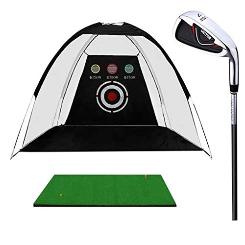 DGHJK Práctica de ayudas para el Entrenamiento de Redes de Golpe de Golf para Campo de práctica de Patio Trasero con Bolsa de Transporte (Color: Negro, Tamaño: 118 ')