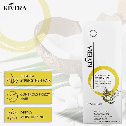 Coconut Oil Hair Serum - Hair Growth Serum For Rejuvenate & Strengthen Hair - Anti Frizz Hair Serum For Damaged Hair - Hair Oil Serum For Men & Women, 1 Pack #TOP5