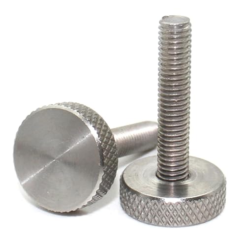 Vis moletées acier inoxydable 304 tête plate M2 x 20mm serrage manuel lot de 20 pièces