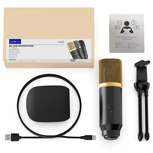 Lavales Condenser Microphone Usb Microphone With Tripod For Streaming, Podcast Vocal Recording Gaming Conference Computer Microphone (Gold) #TOP6