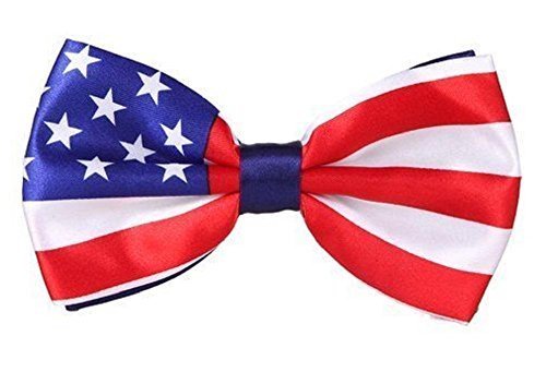 L&L® Mens Pre Tied American Flag Stars Stripes Uncle Sam Party Fancy dress Bow ties